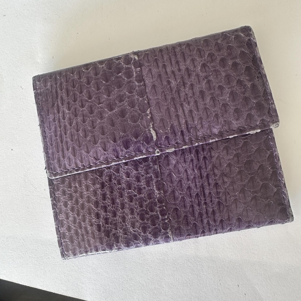 VTG Jennifer‎ Moore Card Wallet Womens One Size Purple Leather Animal Print Snap